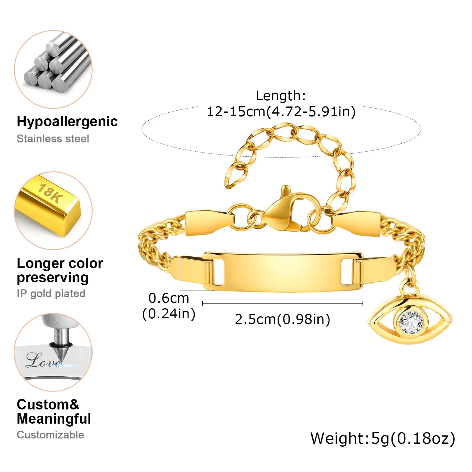 My Little Girl – Personalized Heart Bracelet